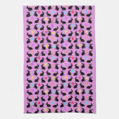 Blume der schwarzen Rasen der Gruppe Rosa Geschirrtuch (Vertikal)