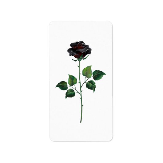 Blume der schwarzen Rose Adressaufkleber (Vorne)