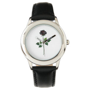 Blume der schwarzen Rose Armbanduhr