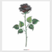 Blume der schwarzen Rose Aufkleber (Blatt)