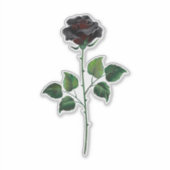Blume der schwarzen Rose Aufkleber (Vorderseite)