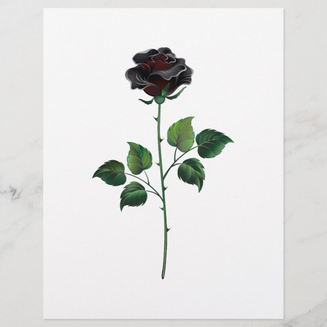 Blume der schwarzen Rose Briefbogen (Vorderseite)