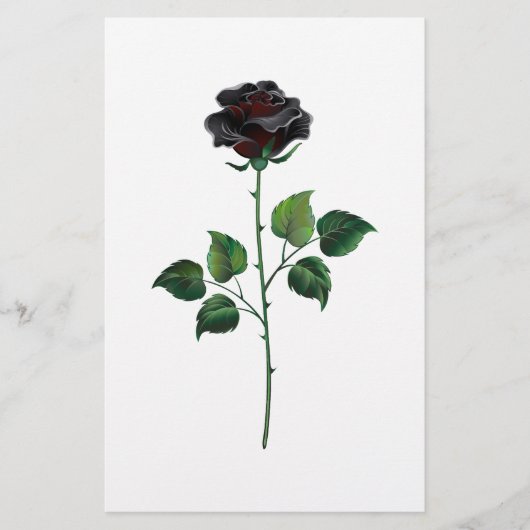Blume der schwarzen Rose Briefpapier (Vorderseite)