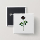 Blume der schwarzen Rose Button (Vorne & Hinten)