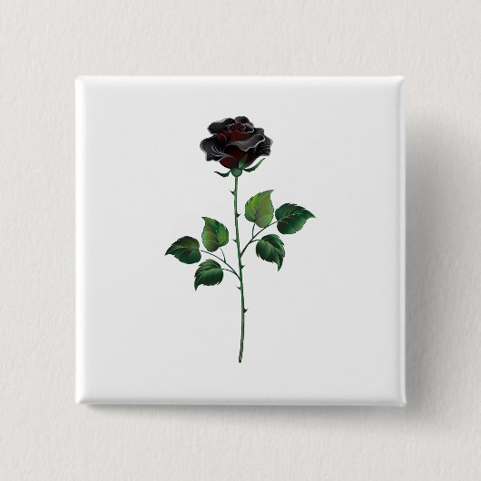 Blume der schwarzen Rose Button (Vorderseite)