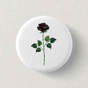 Blume der schwarzen Rose Button