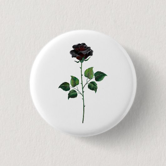 Blume der schwarzen Rose Button (Vorderseite)