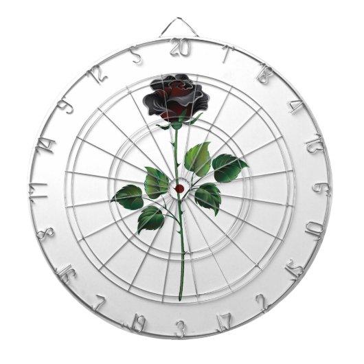 Blume der schwarzen Rose Dartscheibe (vorne)