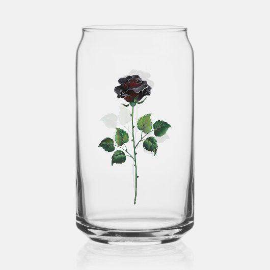 Blume der schwarzen Rose Dosenglas (Vorderseite)