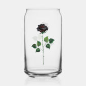 Blume der schwarzen Rose Dosenglas (Rückseite)
