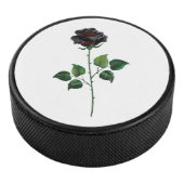 Blume der schwarzen Rose Eishockey Puck (3/4)