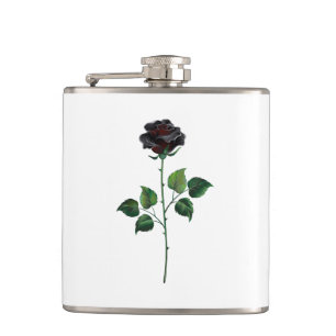 Blume der schwarzen Rose Flachmann
