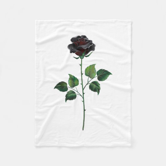 Blume der schwarzen Rose Fleecedecke (Vorderseite)