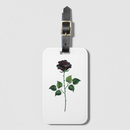 Blume der schwarzen Rose Gepäckanhänger (Vorderseite Vertikal)