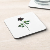 Blume der schwarzen Rose Getränkeuntersetzer (Linke Seite)
