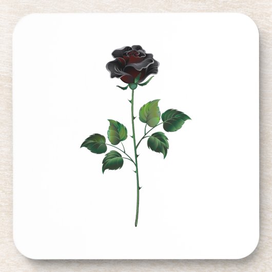 Blume der schwarzen Rose Getränkeuntersetzer (Vorderseite)