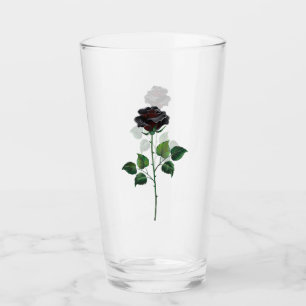 Blume der schwarzen Rose Glas
