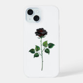 Blume der schwarzen Rose iPhone 15 Hülle (Rückseite)