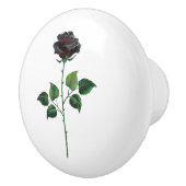 Blume der schwarzen Rose Keramikknauf (Rechts)