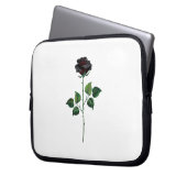 Blume der schwarzen Rose Laptopschutzhülle (Vorderseite Links)