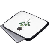 Blume der schwarzen Rose Laptopschutzhülle (Vorne Knopf)