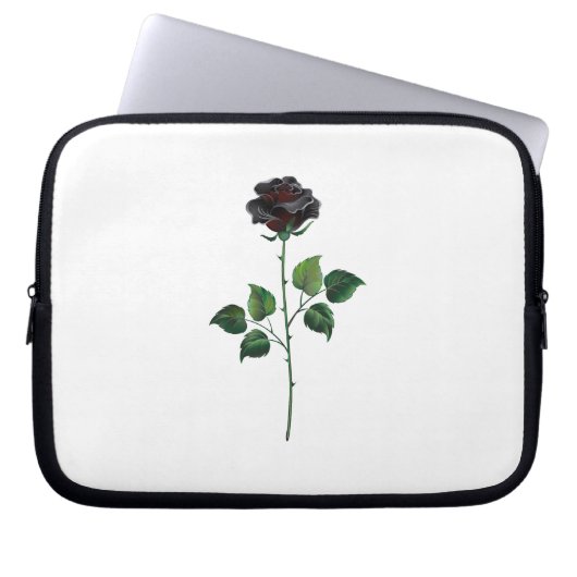 Blume der schwarzen Rose Laptopschutzhülle (Vorderseite)