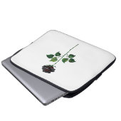 Blume der schwarzen Rose Laptopschutzhülle (Vorne Knopf)