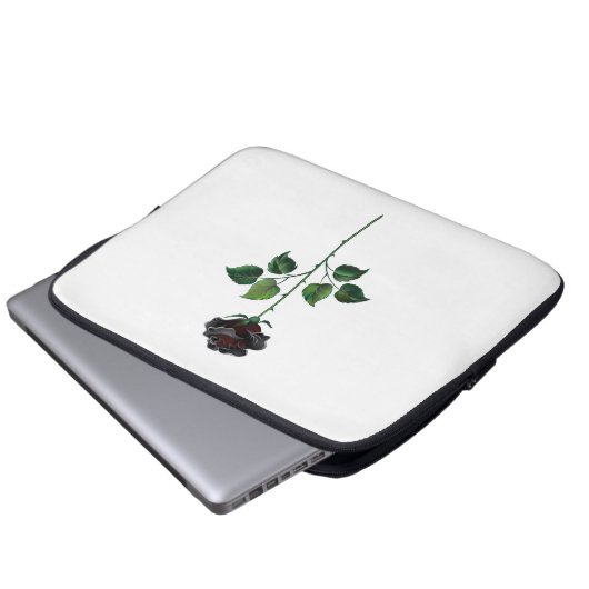 Blume der schwarzen Rose Laptopschutzhülle (Vorne Knopf)