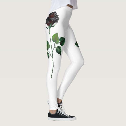Blume der schwarzen Rose Leggings (Rechts)