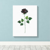Blume der schwarzen Rose Leinwanddruck (Insitu (Holzboden))
