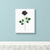 Blume der schwarzen Rose Leinwanddruck (Insitu (Holzboden))