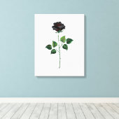 Blume der schwarzen Rose Leinwanddruck (Insitu (Holzboden))