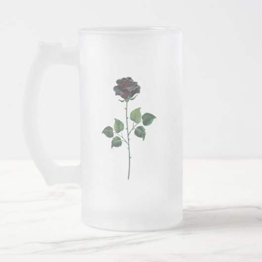 Blume der schwarzen Rose Mattglas Bierglas (Links)