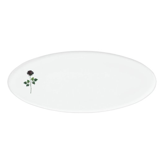 Blume der schwarzen Rose Namenschild (Vorderseite)