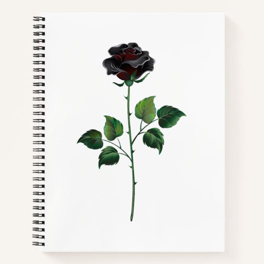 Blume der schwarzen Rose Notizblock (Vorderseite)