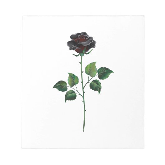 Blume der schwarzen Rose Notizblock (Vorderseite)