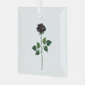 Blume der schwarzen Rose Ornament Aus Glas (Vorderseite links)