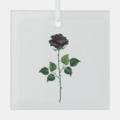 Blume der schwarzen Rose Ornament Aus Glas (Vorderseite)