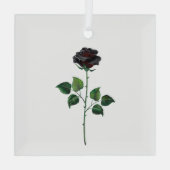 Blume der schwarzen Rose Ornament Aus Glas (Rückseite)