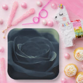 Blume der schwarzen Rose Pappteller (Party)