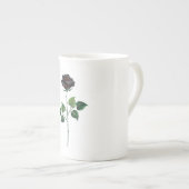Blume der schwarzen Rose Porzellantasse (Vorderseite Rechts)