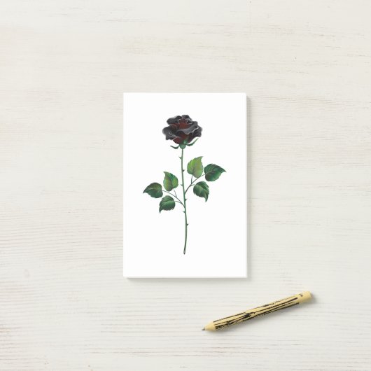 Blume der schwarzen Rose Post-it Klebezettel (Auf Schreibtisch)