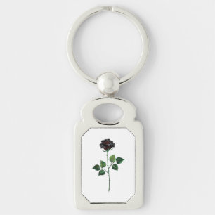 Blume der schwarzen Rose Schlüsselanhänger