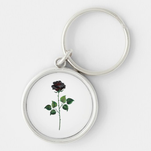 Blume der schwarzen Rose Schlüsselanhänger (Vorne)