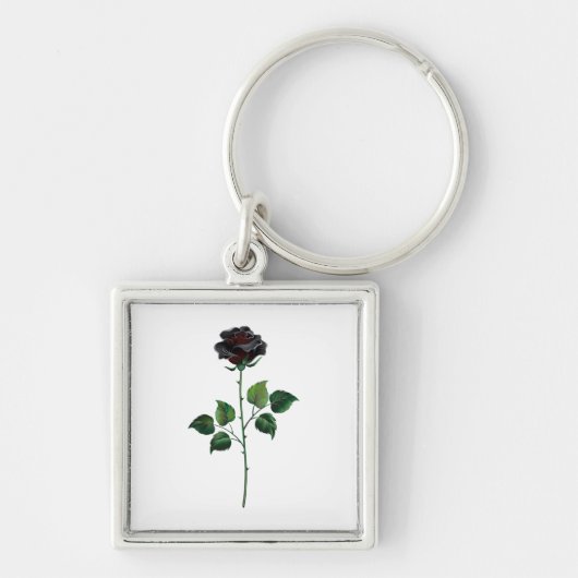 Blume der schwarzen Rose Schlüsselanhänger (Vorne)