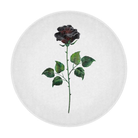 Blume der schwarzen Rose Schneidebrett (Vorderseite)