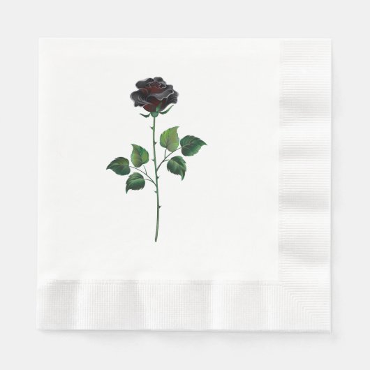 Blume der schwarzen Rose Serviette (Vorderseite)