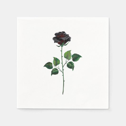 Blume der schwarzen Rose Serviette (Vorderseite)