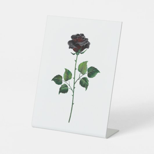 Blume der schwarzen Rose Sockelschild (Vorderseite)