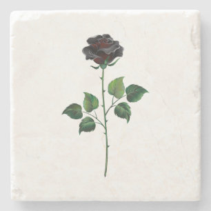 Blume der schwarzen Rose Steinuntersetzer